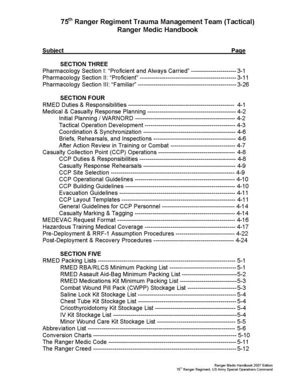 Ranger Medic Handbook 2007 - Image 3