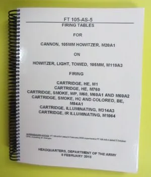 Firing Table - FT 105-AS-5 - 105MM Howz - Mini size