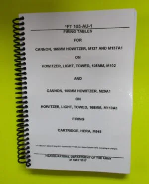 FT 105-AU-1 Firing Tables - 105MM - BIG size