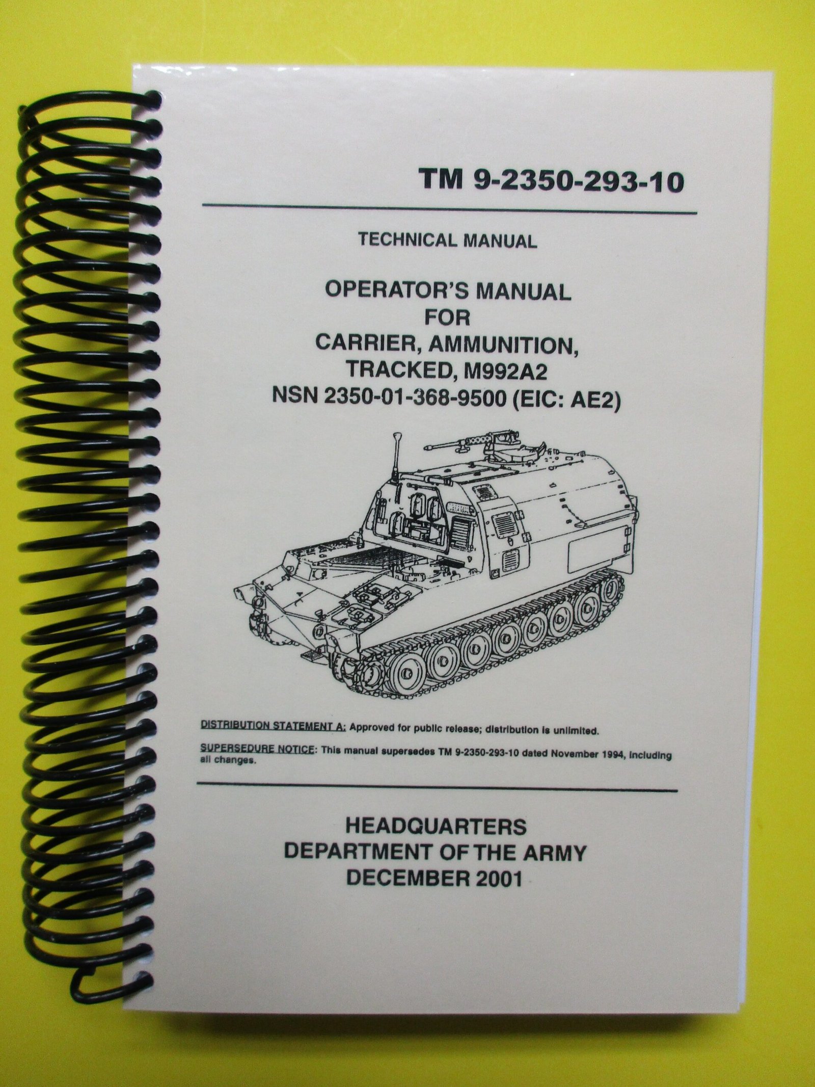 TM 9-2350-293-10, Operator’s Manual M992A2 Ammo Carrier – My Army ...