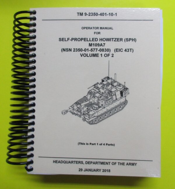 TM 9-2350-401-10  M109A7 Self Propelled Howitzer - Mini size