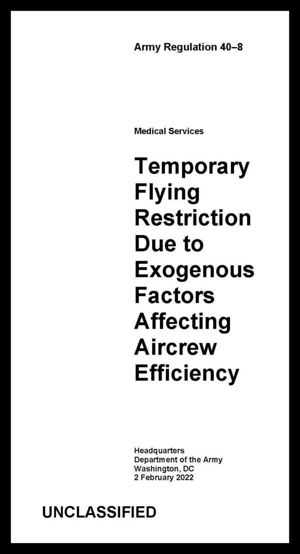 AR 40-8 Temporary Flying Restrictions - 2022 - Mini size