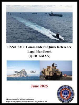 US Navy - Cdr Quick Ref Legal HB (QUICKMAN) - 2025 - BIG size