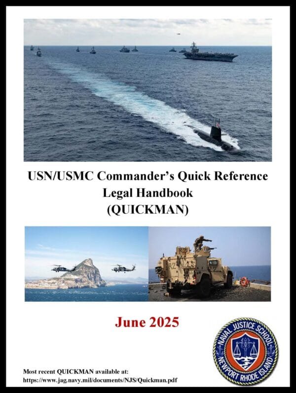 US Navy - Cdr Quick Ref Legal HB (QUICKMAN) - 2025 - BIG size