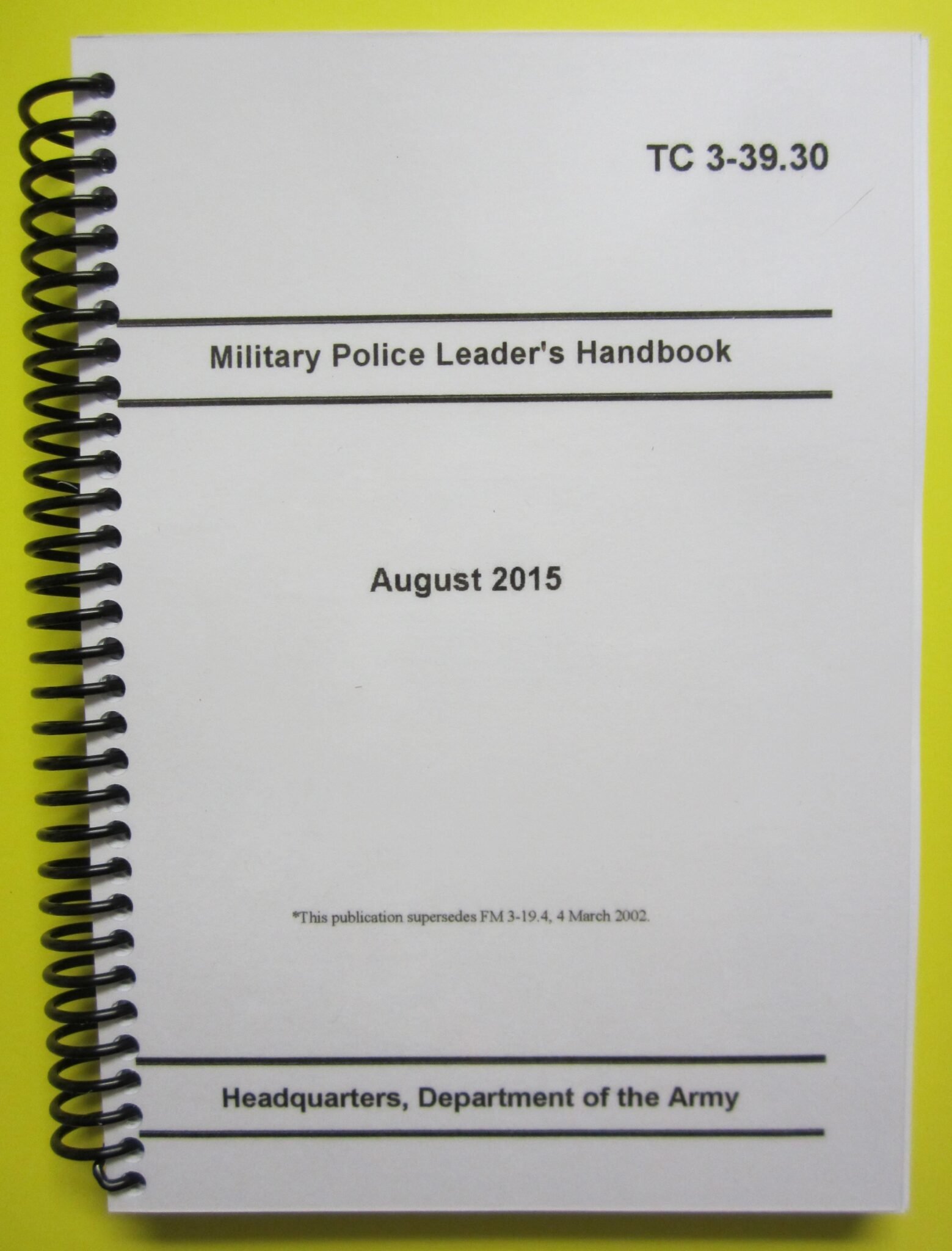 TC 3-39.30, Military Police Leader’s Handbook – 2015 – My Army Publications