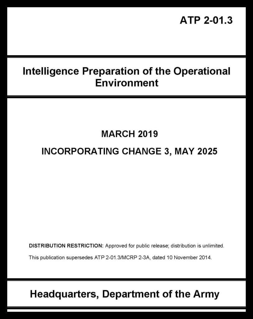 Atp 2 01 3 intelligence preparation of the operational environment