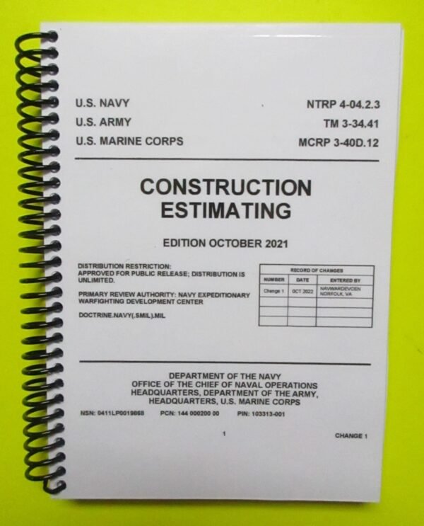 TM 3-34.41 Construction Estimating - 2021 - Mini size