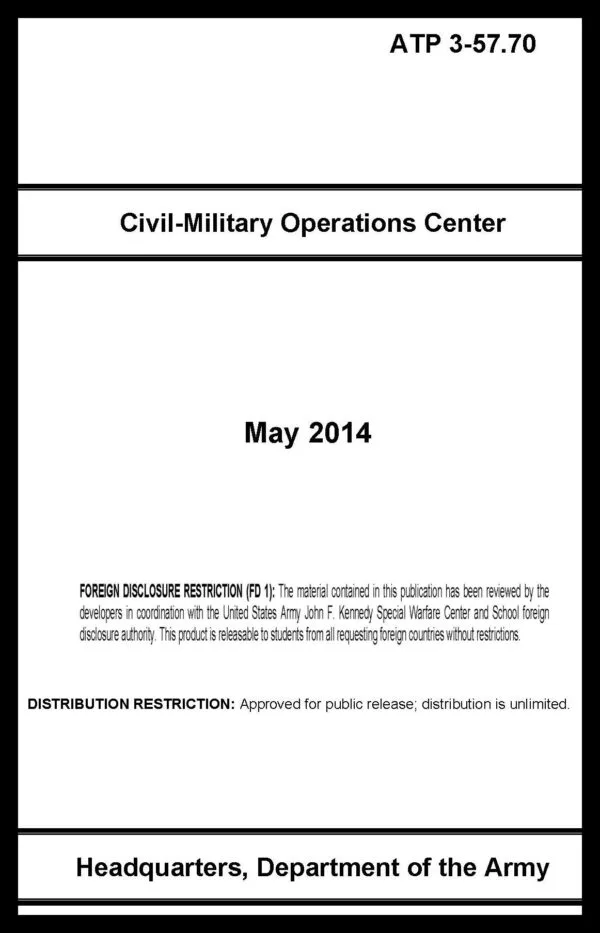 ATP 3-57.70 Civil-Military Operations Center - 2014 - Mini size