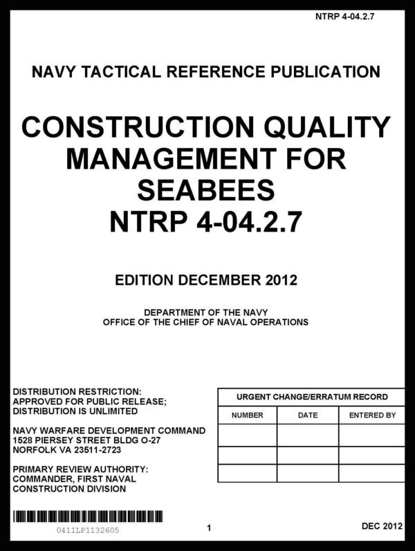 NTRP Construction Quality Management for Seebees - 2012 - Mini size