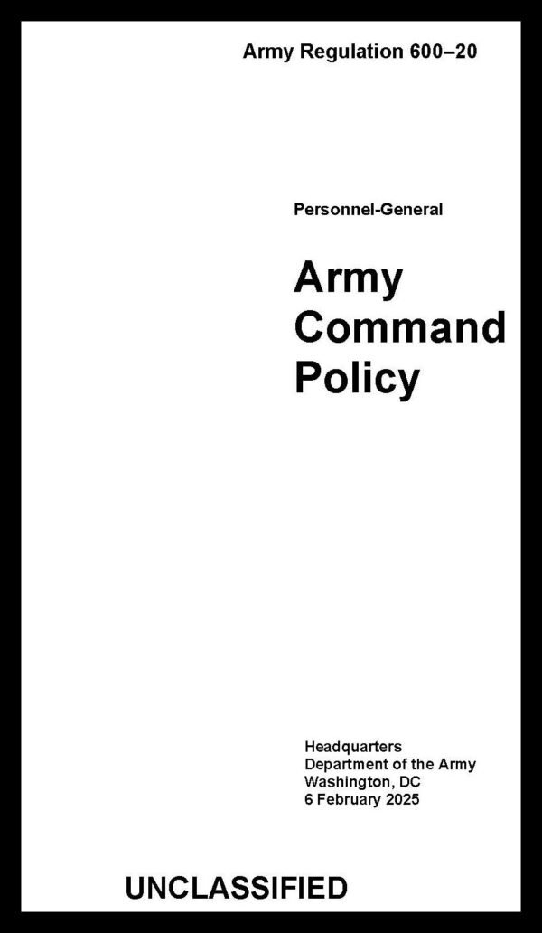 AR 600-20 Army Command Policy - 2025 - Mini size