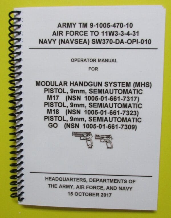 TM 9-1005-470-10 - 9mm Pistol Operator's Manual - 2017 - Mini size