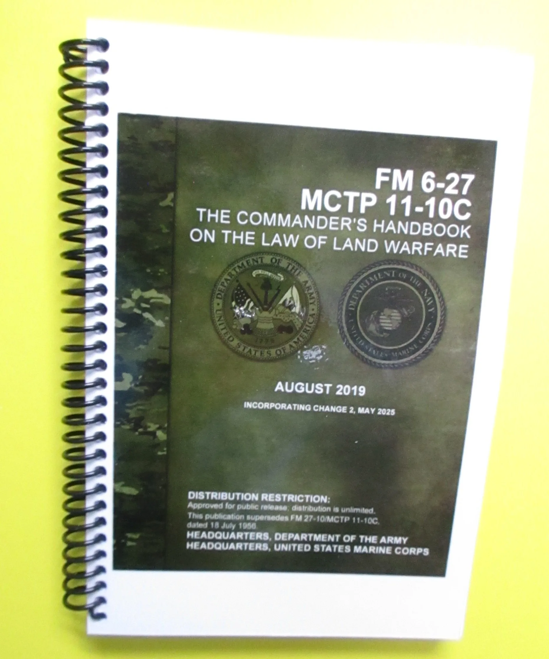 FM 6-27 The Commander's Handbook On The Law of Land Warfare – 2019