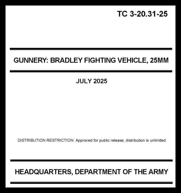 TC 3-20.31-25 Gunnery: Bradley Fighting Vehicle, 25MM - 2025 - Mini size