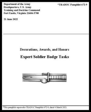 TRADOC Pam 672-9 Expert Soldier Badge Task - 2022 - BIG size